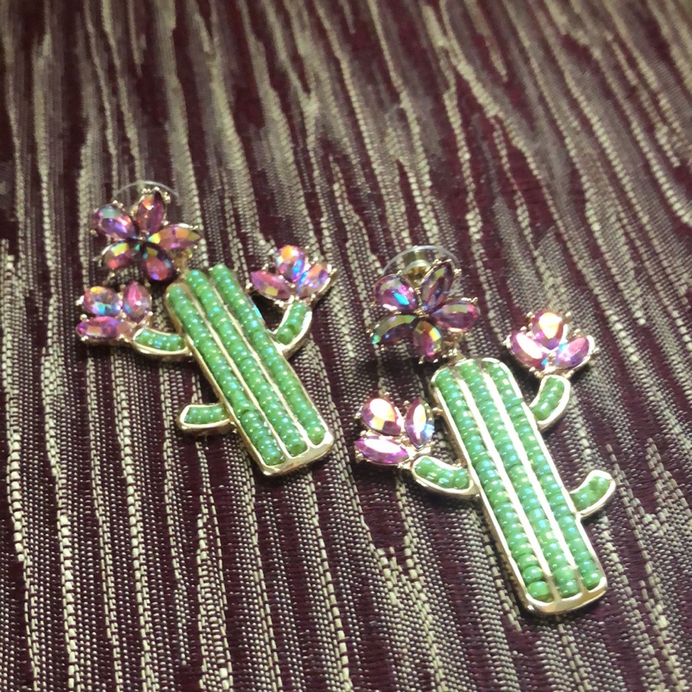 Cactus flower earrings! Never worn